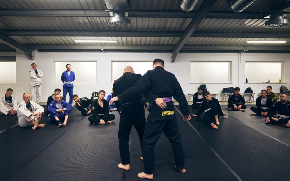 Beginners learning fundamentals at Kingston Jiu Jitsu