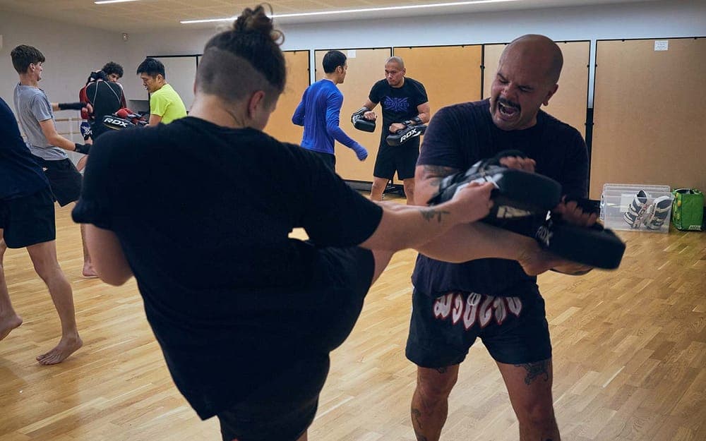 Muay Thai kickboxing class at Kingston Jiu Jitsu